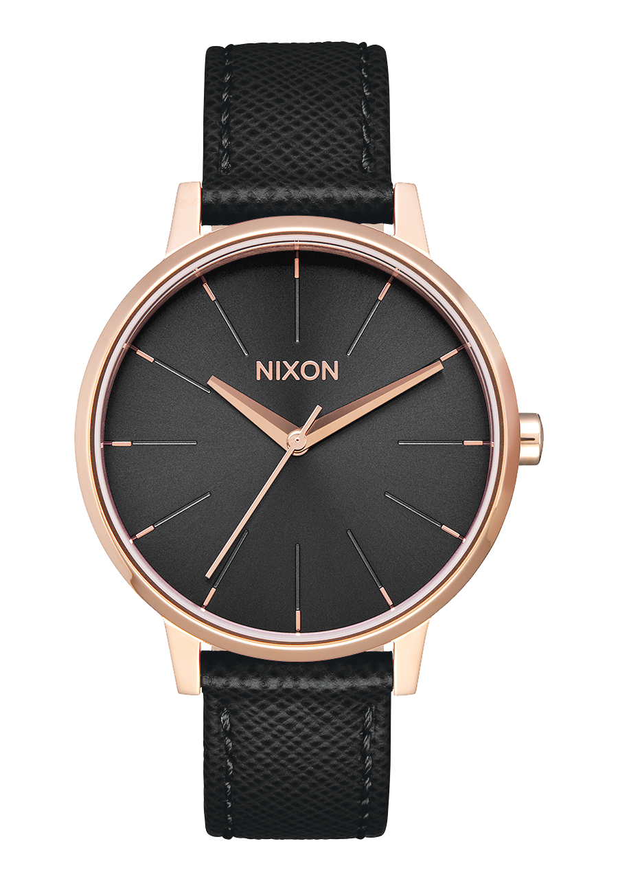 Kensington Leather Watch | Rose Gold / Black | Women's Leather