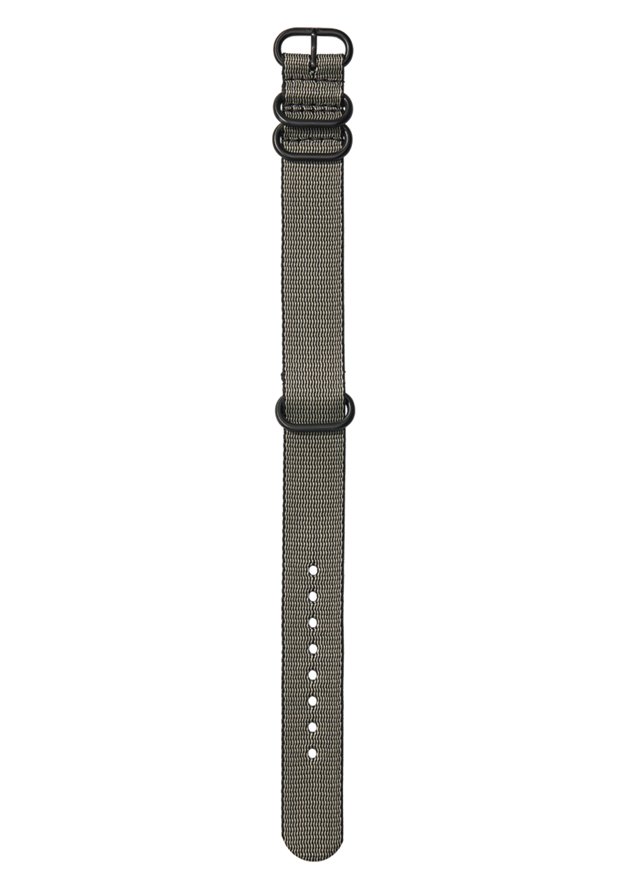 20mm Nylon #TIDE One Piece Band - Khaki / Black View 1