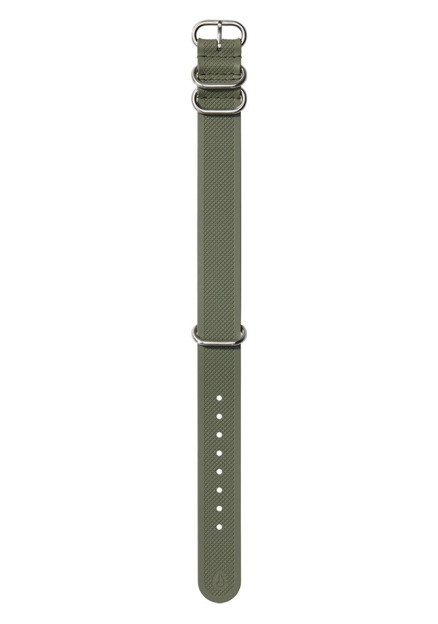 20mm FKM Rubber One Piece Band - Olive View 1