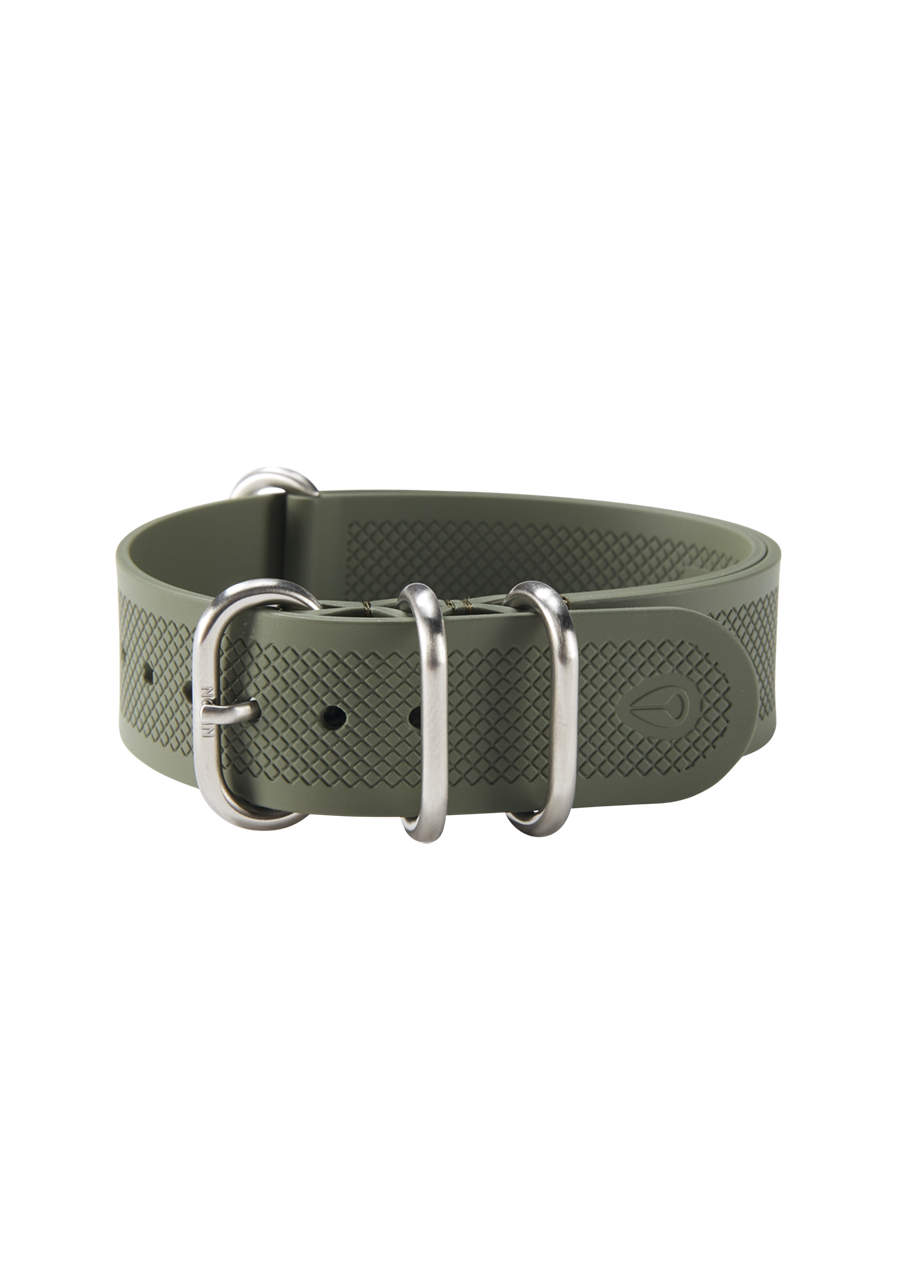 20mm FKM Rubber One Piece Band - Olive View 2