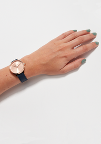 Kensington Leather - Rose Gold / Navy View 5