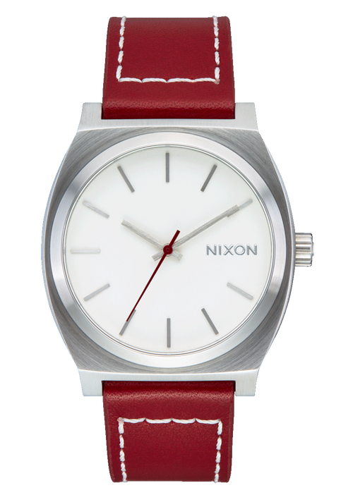 Time Teller Leather - Silver / Egret / Cranberry