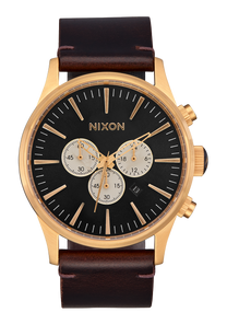 Sentry Chrono Leather - Gold / Indigo / Brown View 1