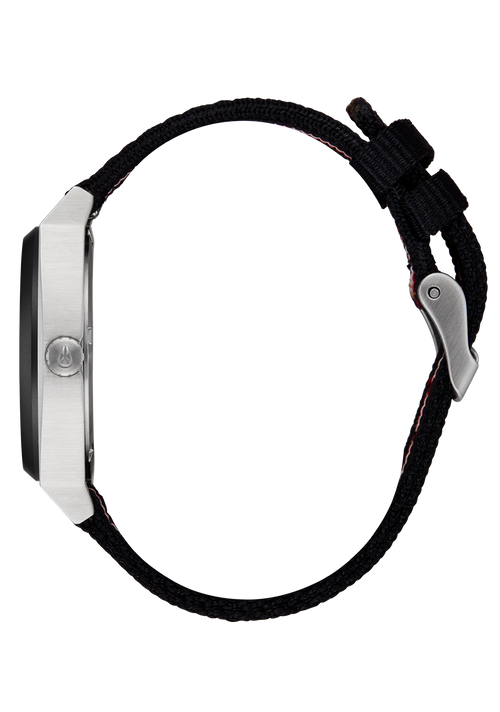 Time Teller Nylon - Silver / Rosewood / Black Stripe