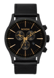 Sentry Chrono Leather - Matte Black / Gold / Black
