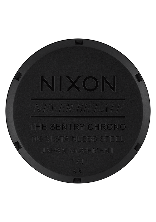 Sentry Chrono Leather - Matte Black / Gold / Black