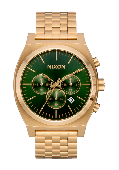 
Nixon Time Teller Chrono Analog Watch - Gold / Green Sunray - View 1
