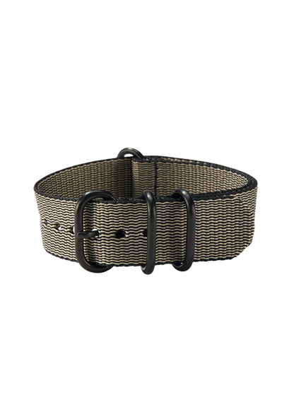 20mm Nylon #TIDE One Piece Band - Khaki / Black View 2