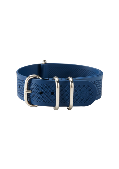 20mm FKM Rubber One Piece Band - Navy / Blue View 2