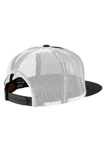 Deep Down Trucker Hat - Black / White / Black View 2