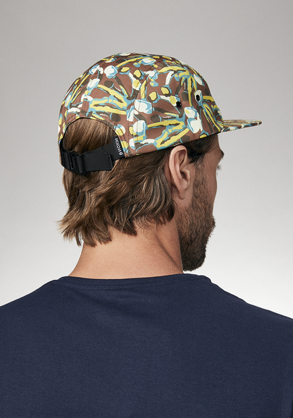 Mikey 5 Panel Hat - Brown / Multi View 6