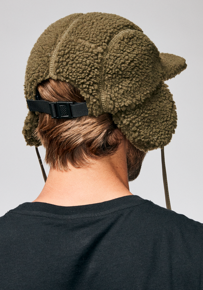 Babs Earflap Cap - Olive View 4