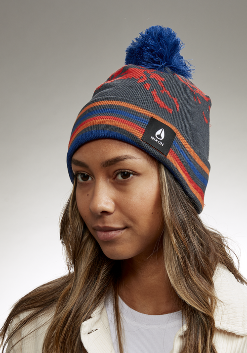 Ridge Pom Beanie - Navy / Multi