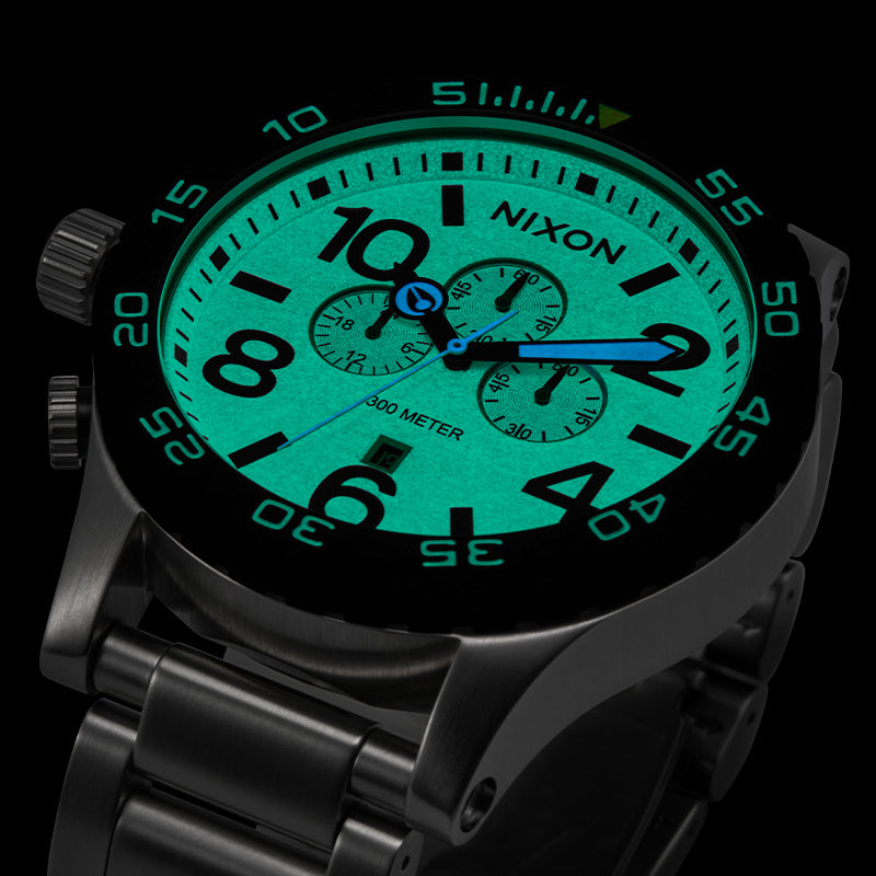 The Night Vision Collection 51-30 chrono showing full lume dial.