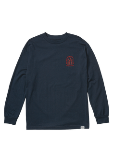 Temple Long Sleeve T-Shirt - Navy