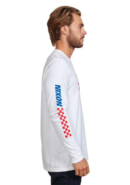 Circuit Long Sleeve Repreve® T-Shirt - White / Navy View 4